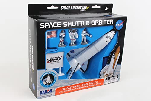 Daron Worldwide Trading Inc. Space Shuttle with Stand 3 Astronauts, American Flag and Kennedy Space Center Sign