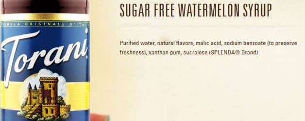 Torani Sugar Free Watermelon Syrup, 750 Ml