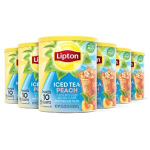 lipton peach iced tea mix, sweetened, makes 10 quarts (pack of 6)