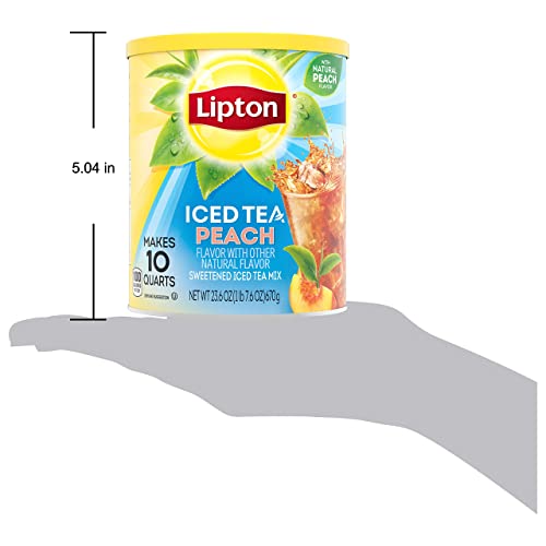 Lipton Peach Iced Tea Mix, Sweetened, Makes 10 Quarts (Pack of 6)