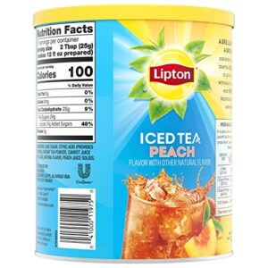 Lipton Peach Iced Tea Mix, Sweetened, Makes 10 Quarts (Pack of 6)