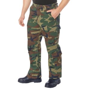 vintage paratrooper fatigues - woodland camo - x-large (39-43)