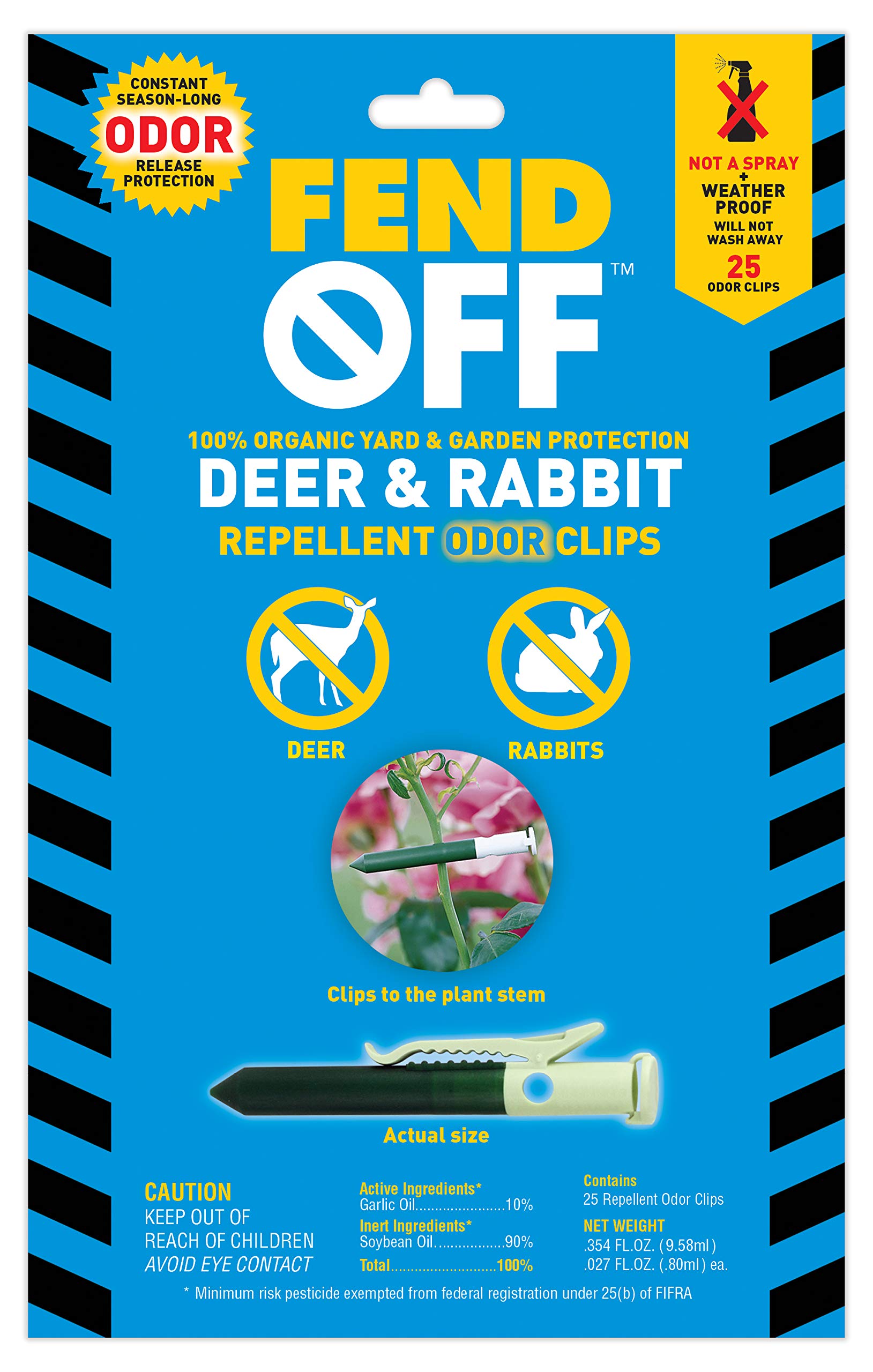 Fend Off Deer/Rabbit Organic Odor Clips, 25pk