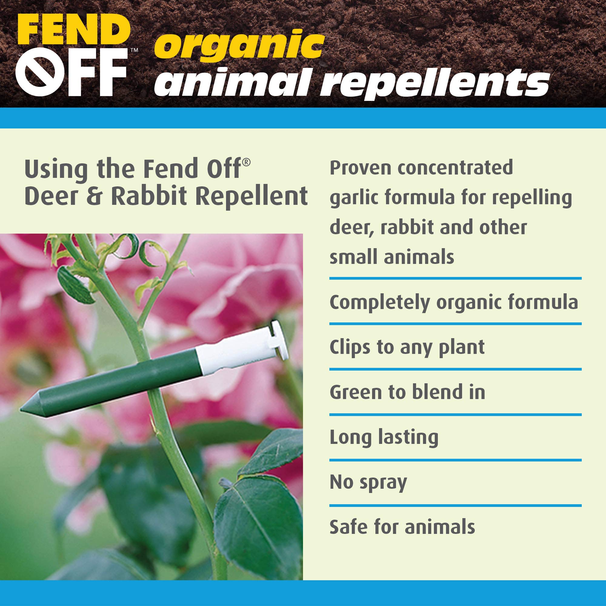 Fend Off Deer/Rabbit Organic Odor Clips, 25pk