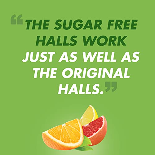 HALLS Defense Assorted Citrus Sugar Free Vitamin C Drops, Dietary Supplement Drops, 12 Bags of 25 Drops (300 Total Drops)