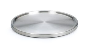 rsvp international turntable lazy susan, stainless steel, 10.75" | handy in cabinet, refrigerator or on counters | organize spices, canned foods, pots, pans, dinnerware, 10.75 inch