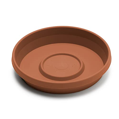 Bloem Terra Pot Round Drain Saucer: 16" - Terra Cotta - Tray for Planters 11-16", Matte Finish, Durable Resin, Ribbed Bottom, for Indoor and Outdoor Use, Gardening, Planter Not Included