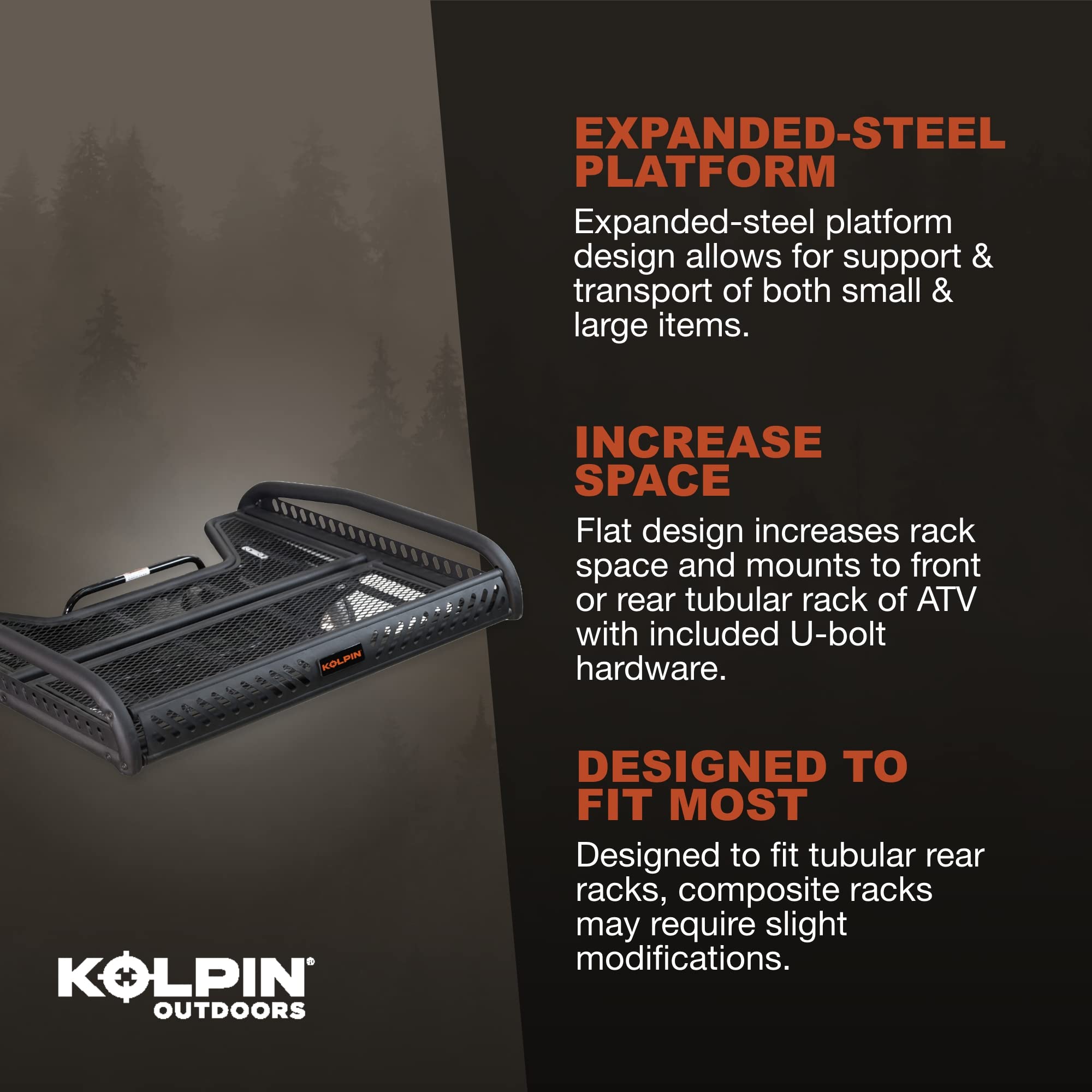 Kolpin ATV Flat Rack - 53400, Black, One Size