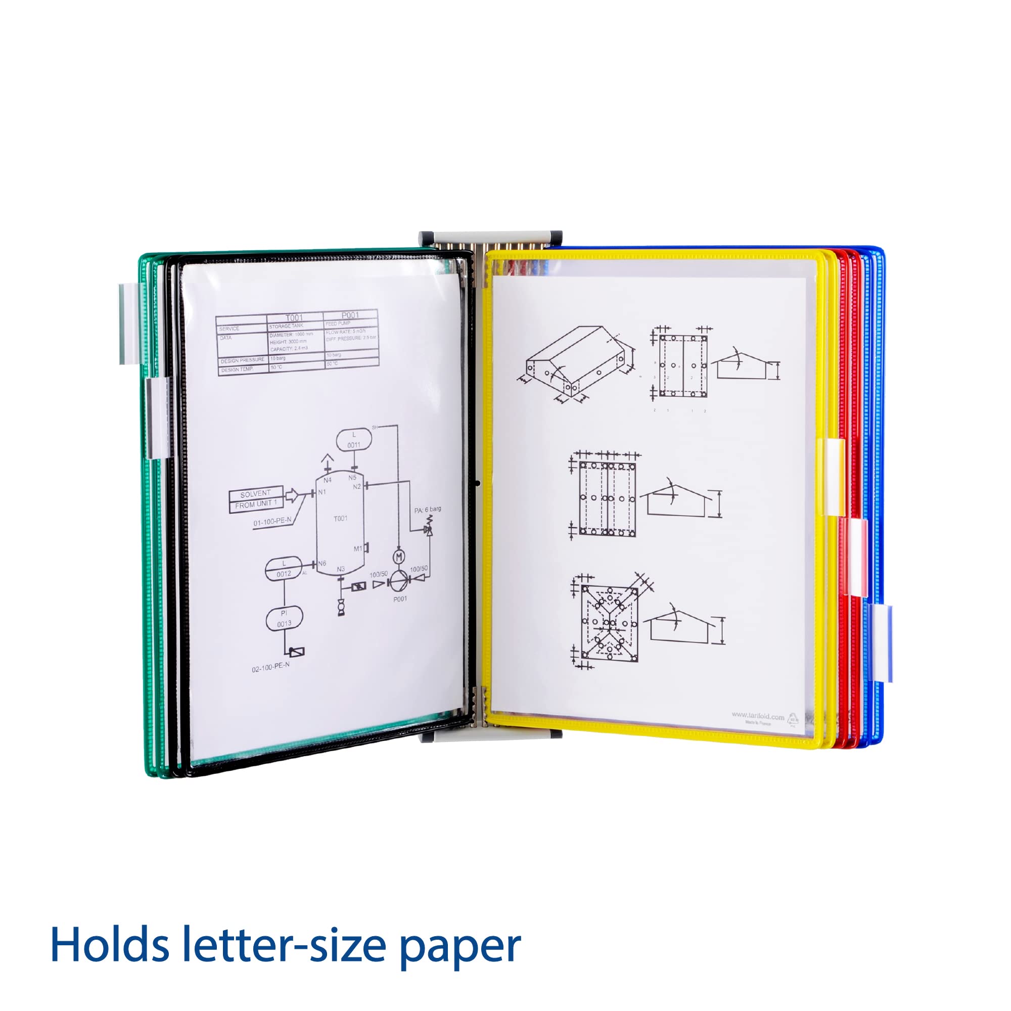 Tarifold Wall Reference System - 10 Double-Sided Panels - Letter-Size - Assorted Colors - 20 Sheet Capacity (W291)