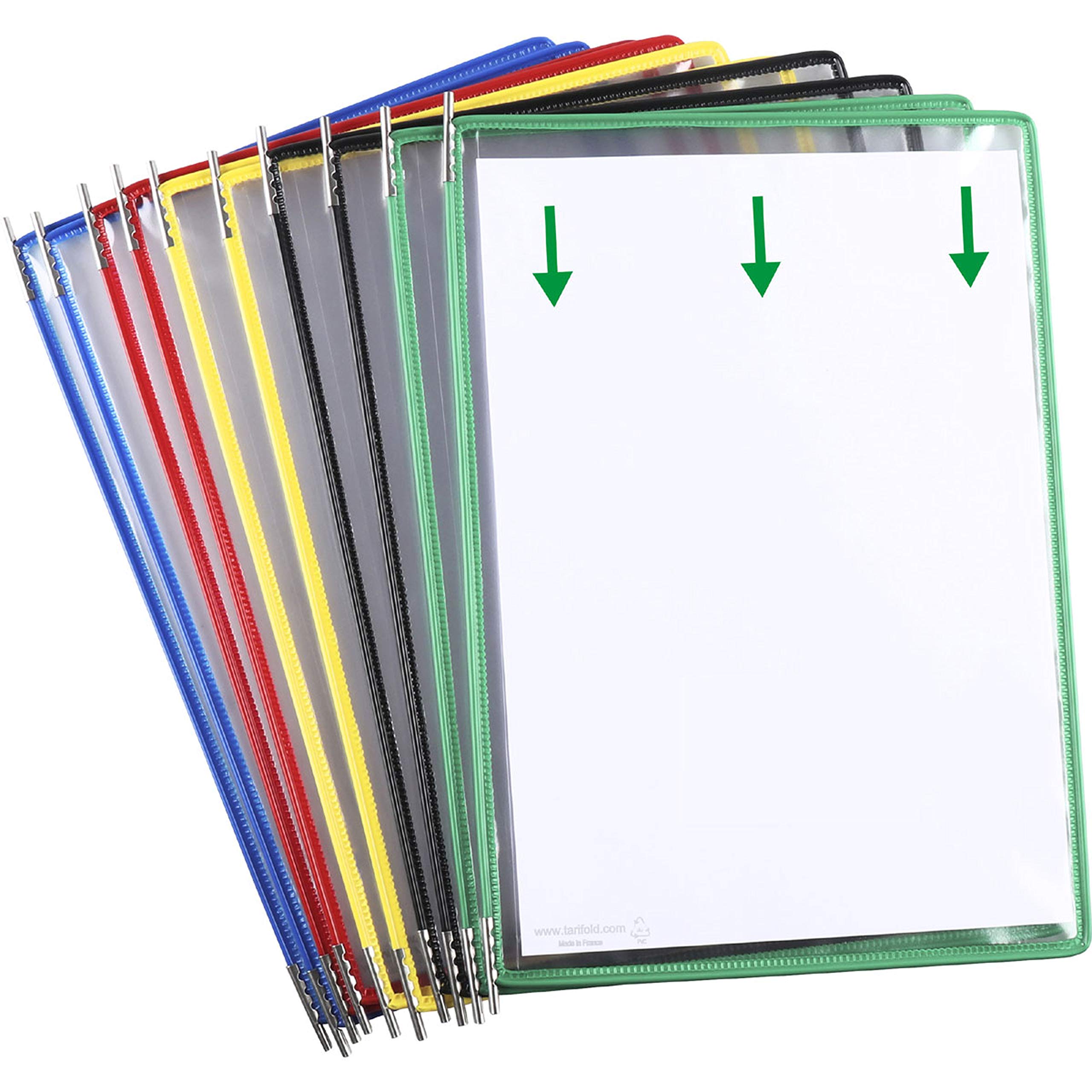 Tarifold Wall Reference System - 10 Double-Sided Panels - Letter-Size - Assorted Colors - 20 Sheet Capacity (W291)