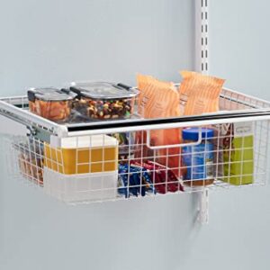 Rubbermaid Configurations Sliding Basket for Closet Drawer Organization, Sturdy Slide Out Basket, White