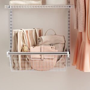 Rubbermaid Configurations Sliding Basket for Closet Drawer Organization, Sturdy Slide Out Basket, White