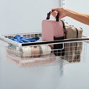 Rubbermaid Configurations Sliding Basket for Closet Drawer Organization, Sturdy Slide Out Basket, White