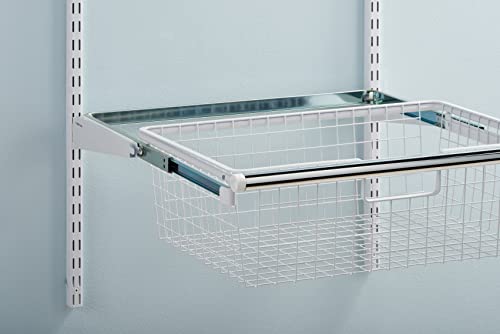 Rubbermaid Configurations Sliding Basket for Closet Drawer Organization, Sturdy Slide Out Basket, White