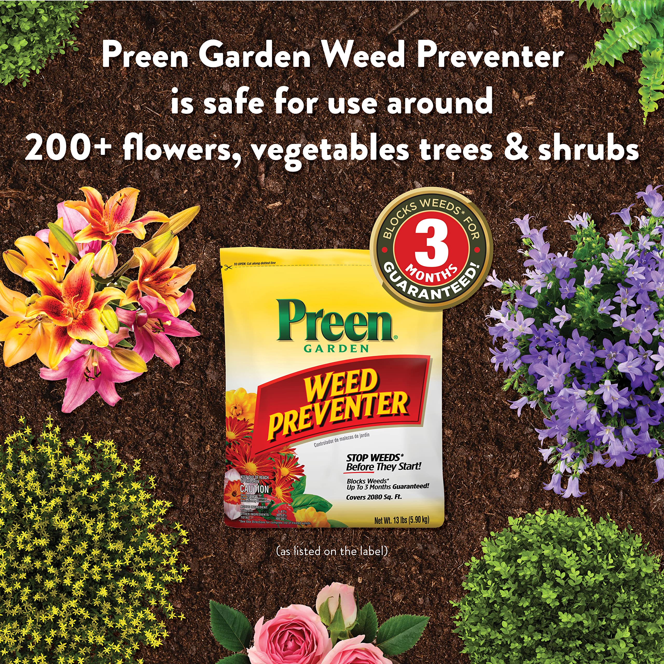 Preen Garden Weed Preventer - 13 lb. - Covers 2,080 sq. ft.