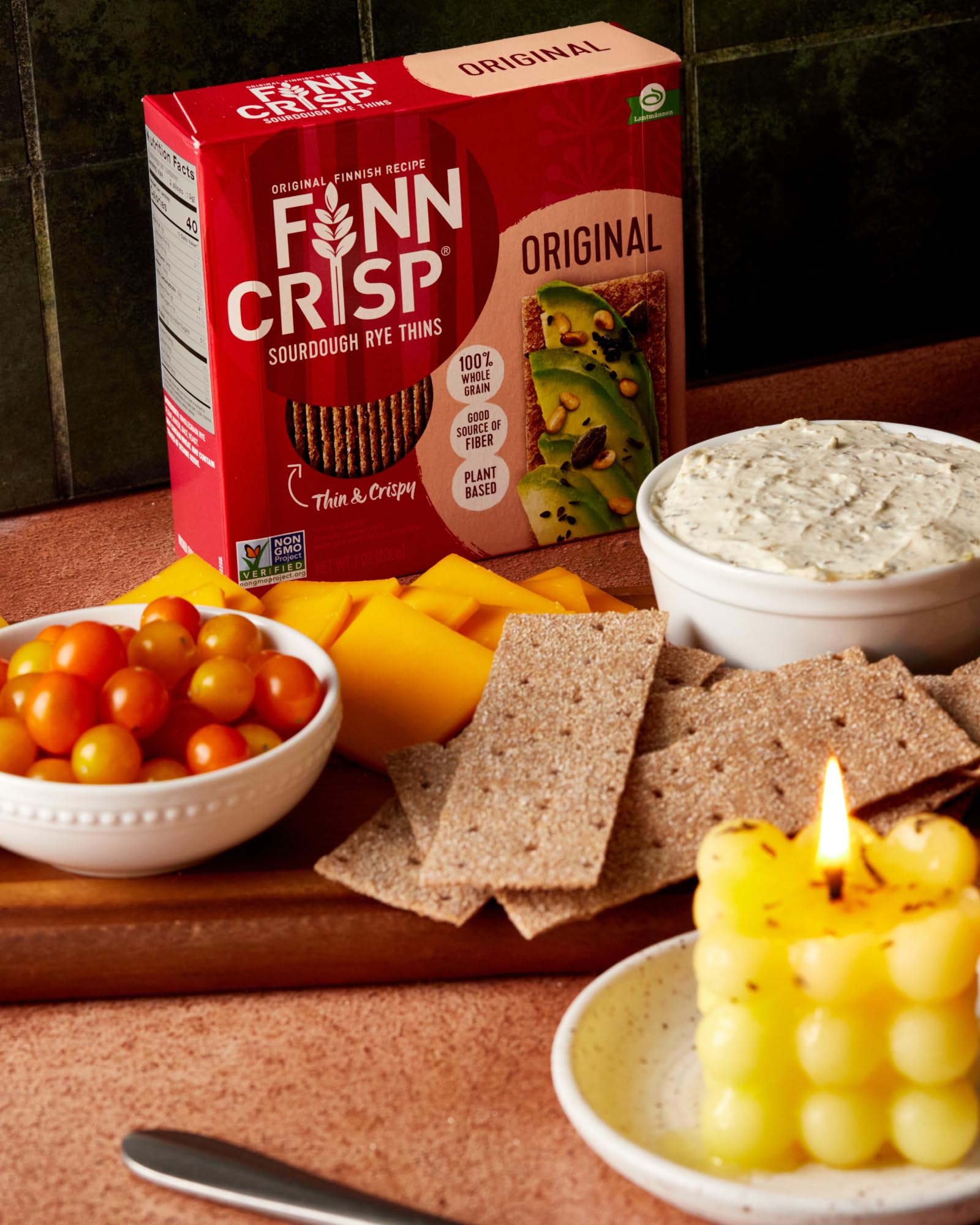 Finn Crisp Sourdough Rye Thins, Original Crispbread, 7 Ounce Boxes (Pack of 9)