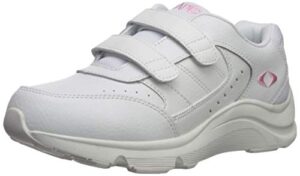 apex women's double strap walker sneaker, white, 6.5 w us
