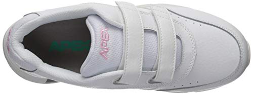 Apex Women's Double Strap Walker Sneaker, White, 6.5 W US