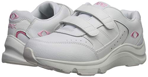 Apex Women's Double Strap Walker Sneaker, White, 6.5 W US