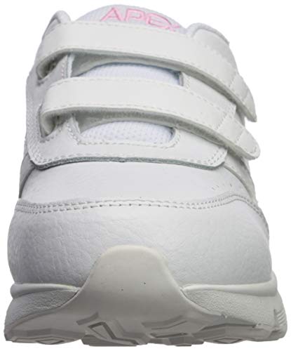 Apex Women's Double Strap Walker Sneaker, White, 6.5 W US