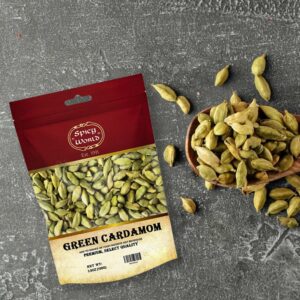Spicy World Green Cardamom Pods 3.5 Oz - As Seen on Tik Tok - Premium Quality Whole Green Cardamom Pods | Vegan | Large | Aromatic Cardamon