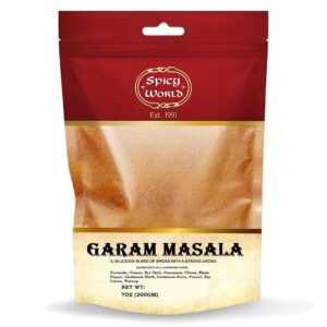 spicy world garam masala powder 7-ounce (15 premium spice blend) | salt free, vegan | indian origin | garam masala spice powder