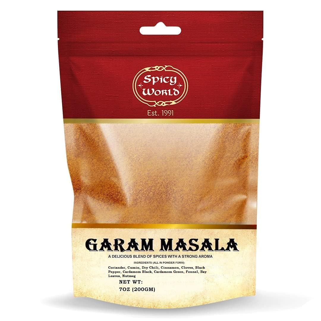 Spicy World Garam Masala Powder 7-Ounce (15 Premium Spice Blend) | Salt Free, Vegan | Indian Origin | Garam Masala Spice Powder