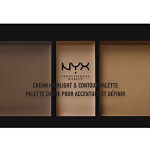 NYX PROFESSIONAL MAKEUP Cream Highlight & Contour Palette, Deep, 0.38 Ounce (CHCP03)