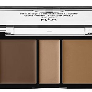 NYX PROFESSIONAL MAKEUP Cream Highlight & Contour Palette, Deep, 0.38 Ounce (CHCP03)