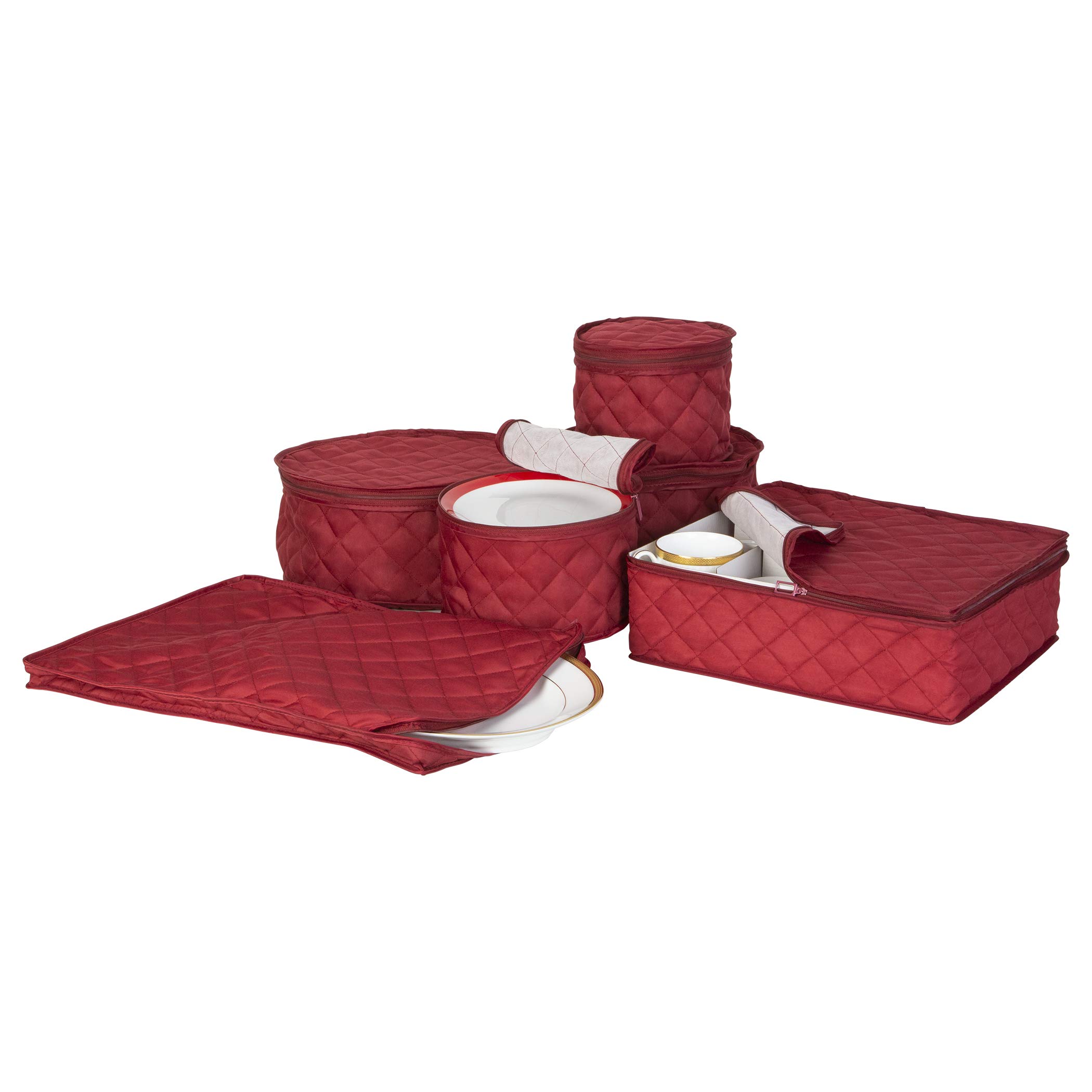 Richard's Homewares - Quilted China Keepers 6pc. Starter Set - Crimson