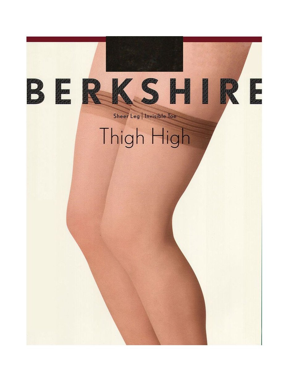 Berkshire Womens All Day Sheer With Invisible Toe Thigh, Off Black, 2X US