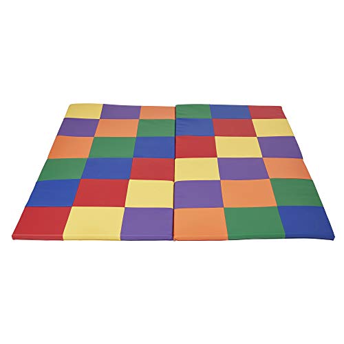 ECR4Kids SoftZone Patchwork Activity Mat, Folding Playmat, Assorted