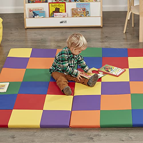 ECR4Kids SoftZone Patchwork Activity Mat, Folding Playmat, Assorted