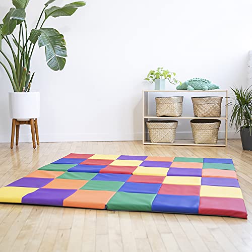 ECR4Kids SoftZone Patchwork Activity Mat, Folding Playmat, Assorted