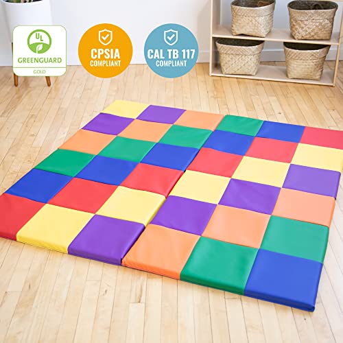 ECR4Kids SoftZone Patchwork Activity Mat, Folding Playmat, Assorted