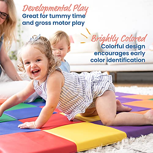 ECR4Kids SoftZone Patchwork Activity Mat, Folding Playmat, Assorted