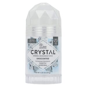 crystal deodorant stick, unscented, 4.25 ounce, white