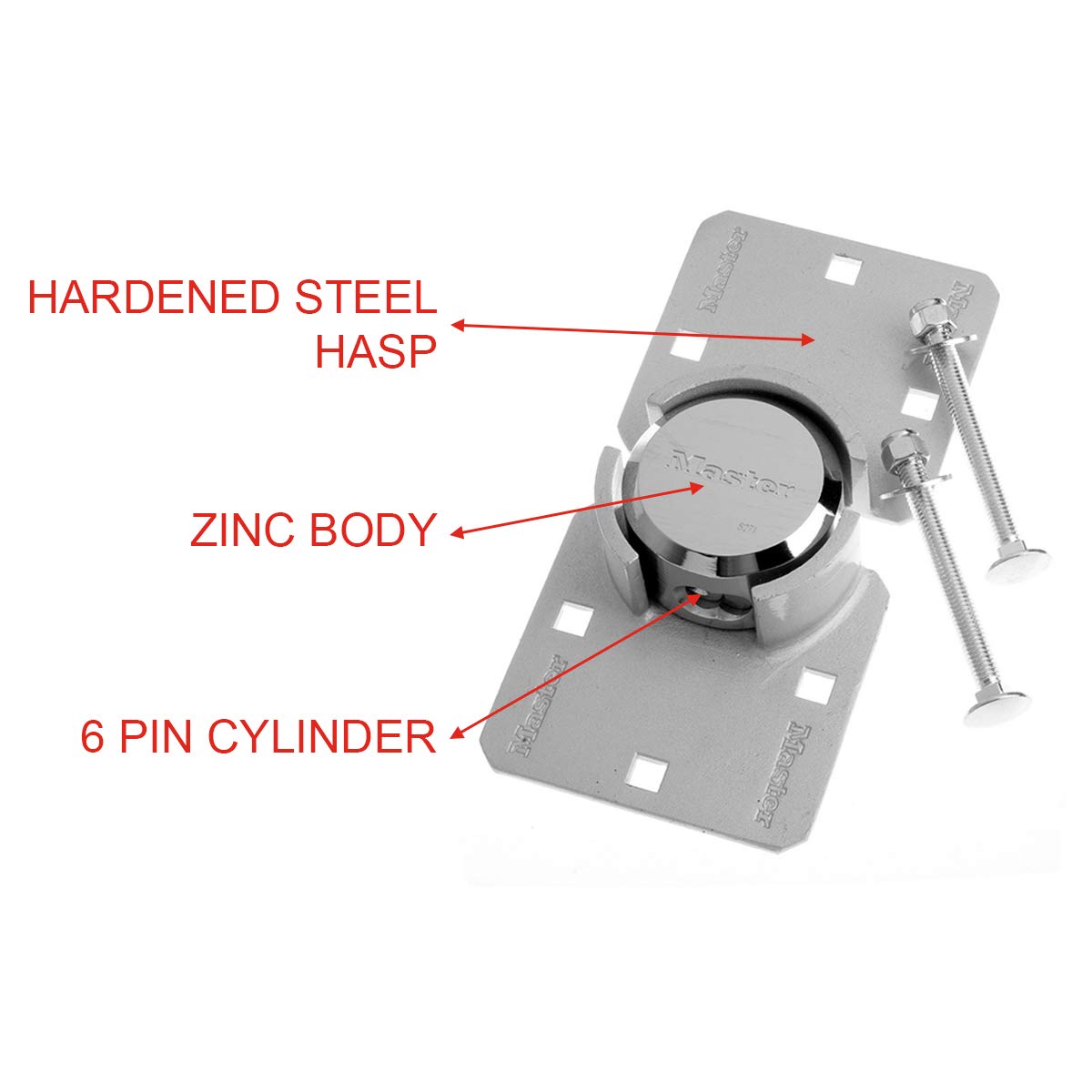 Master Lock Hasp, Solid Steel Hidden Hasp, 9 in. Wide, 770