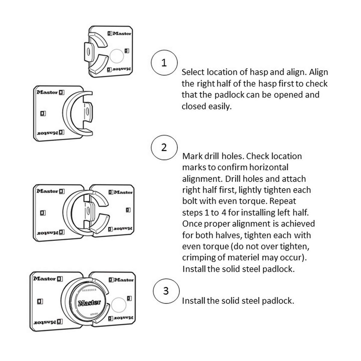 Master Lock Hasp, Solid Steel Hidden Hasp, 9 in. Wide, 770