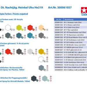 Tamiya Models Heinkel He 219 Uhu Model Kit