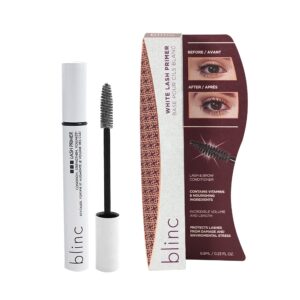 blinc white lash primer, lash boosting conditioning eyelash primer mascara with vitamin e and growth promotion peptides, volumizing and lengthening white mascara primer, 6.8ml / 0.23 fl. oz