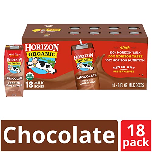 Horizon Organic Shelf-Stable 1% Low Fat Milk Boxes, Chocolate, 8 oz., 18 Pack