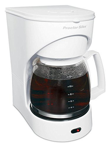 Proctor Silex 12-Cup Coffee Maker, Works with Smart Plugs That Are Compatible with Alexa, Auto Pause and Serve, White (43501PS)