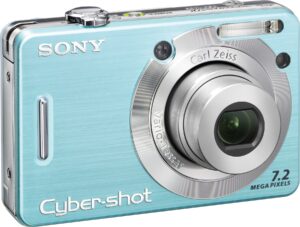 sony cybershot dscw55 7.2mp digital camera with 3x optical zoom (blue) (old model)