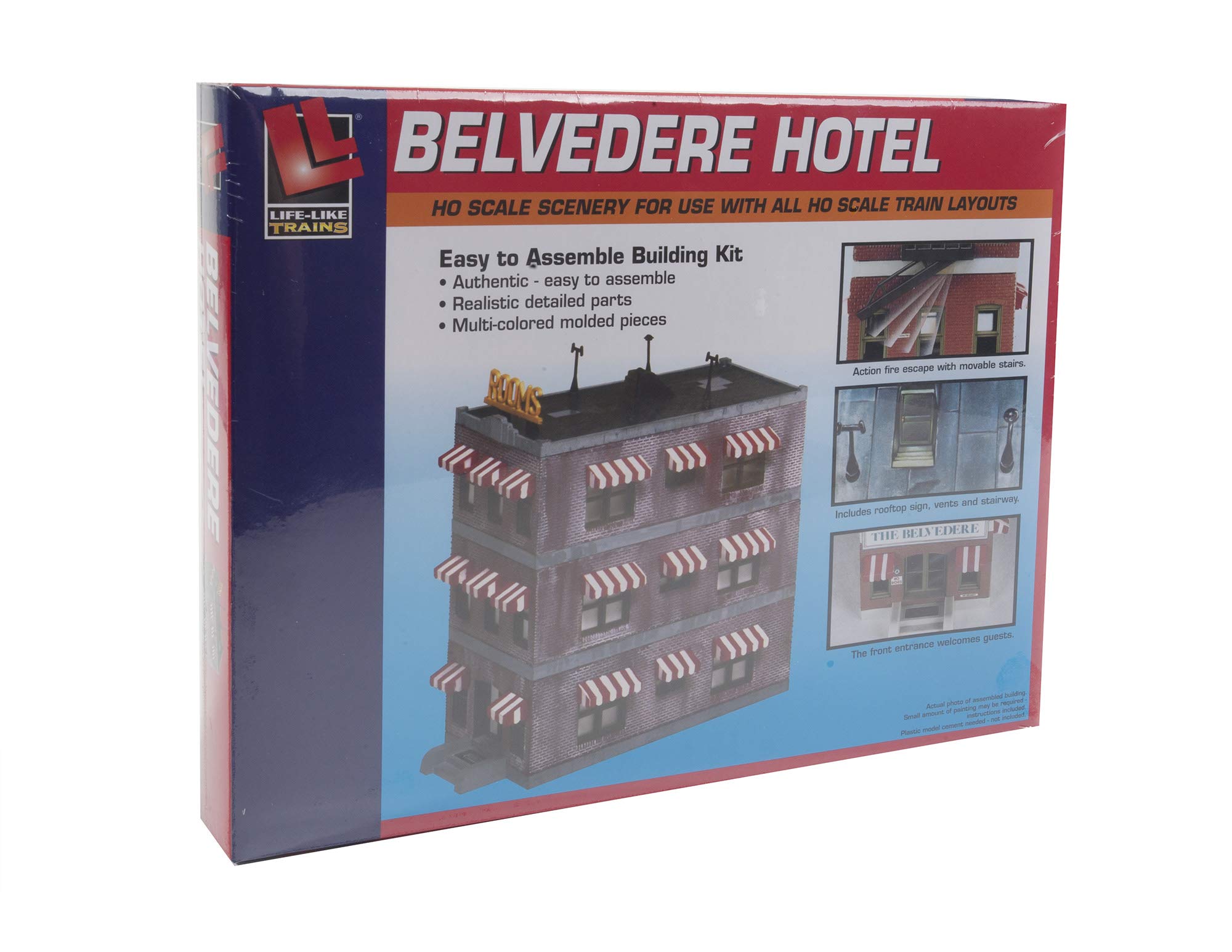 Life-Like Trains HO Scale Building Kits - Belvedere Downtown Hotel