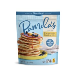 pamela's gluten free baking and pancake mix, waffles, cake & cookies too, 4-pound bag (pack of 3)