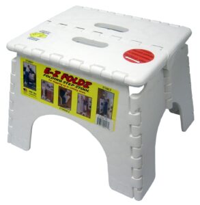 b&r plastics 101-6 ez 9-inch foldz step stool, white