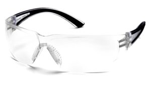 pyramex cortez safety eyewear, clear lens with black temples
