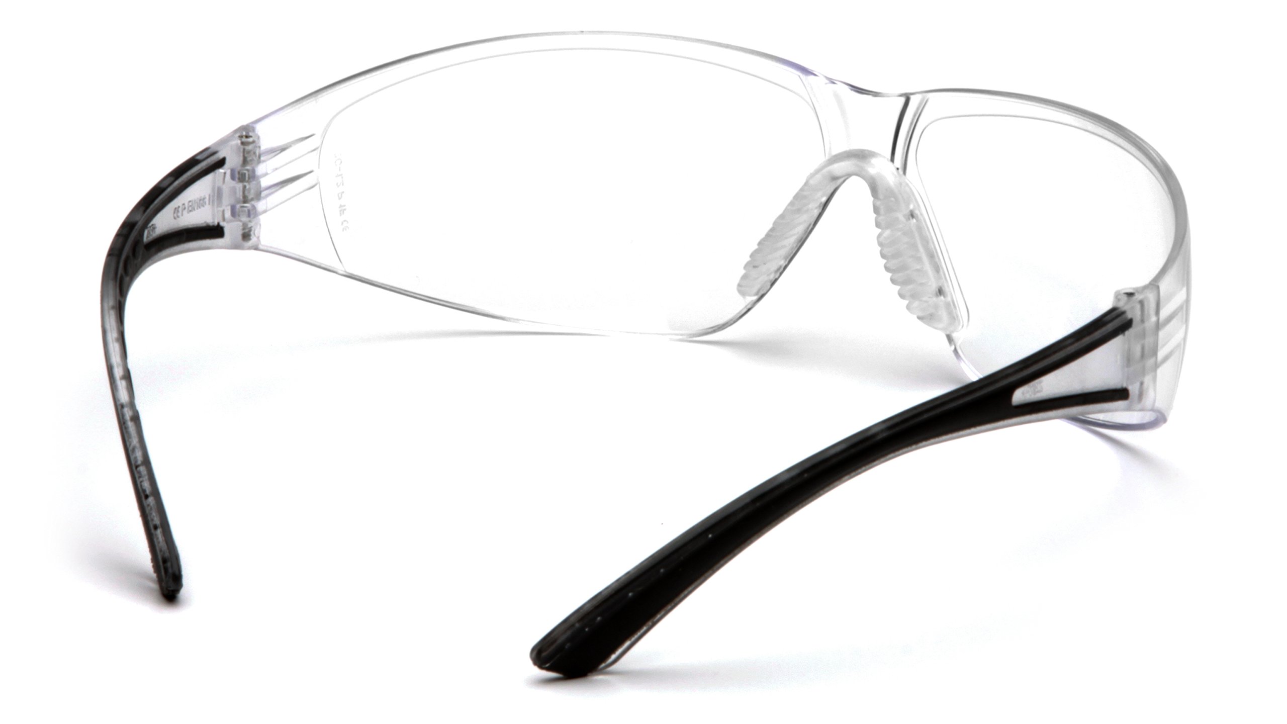 Pyramex Cortez Safety Eyewear, Clear Lens With Black Temples