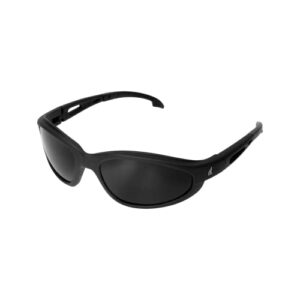 edge tsm216 dakura polarized wrap-around safety glasses, anti-scratch, non-slip, uv 400, military grade, ansi/isea & mceps compliant, 5.04" wide, matte black frame / smoke lens